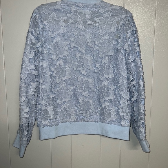 Women’s Chico’s LACK LABEL Lace Bomber Jacket Size 1 Medium - Picture 8 of 8